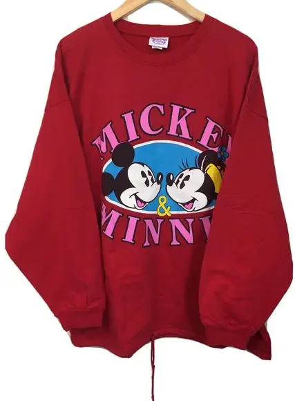 Vintage Disney Store Mickey & Minnie Sweatshirt One Size Graphic Front Love